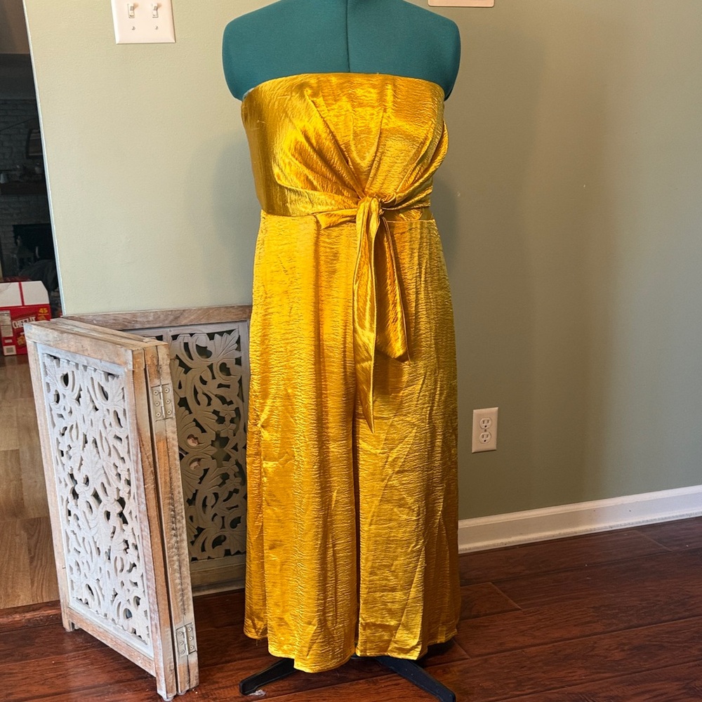 Umgee Gold Strapless Jumpsuit